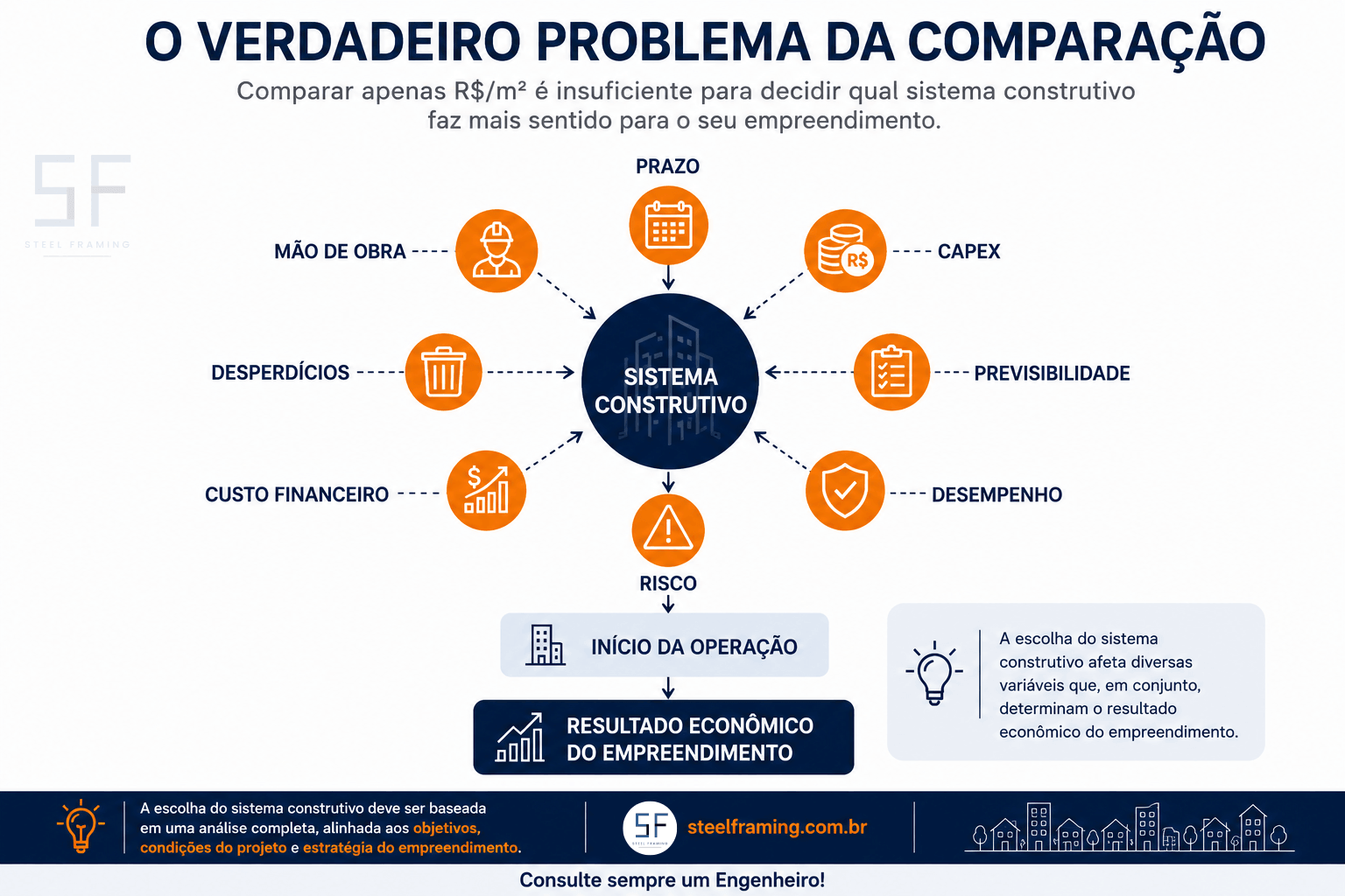 Critérios envolvidos na comparação entre Steel Framing e alvenaria