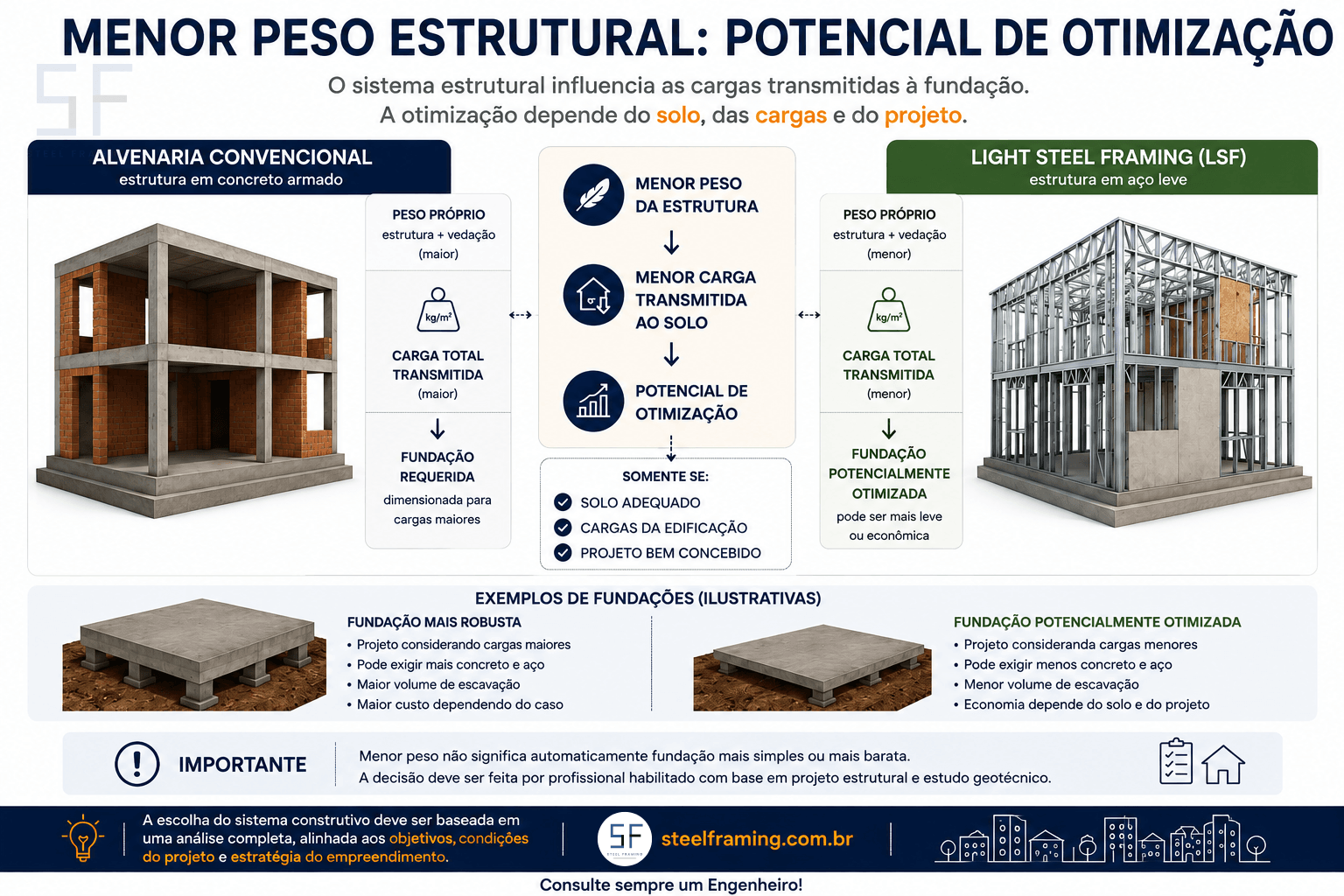 Peso estrutural e fundações