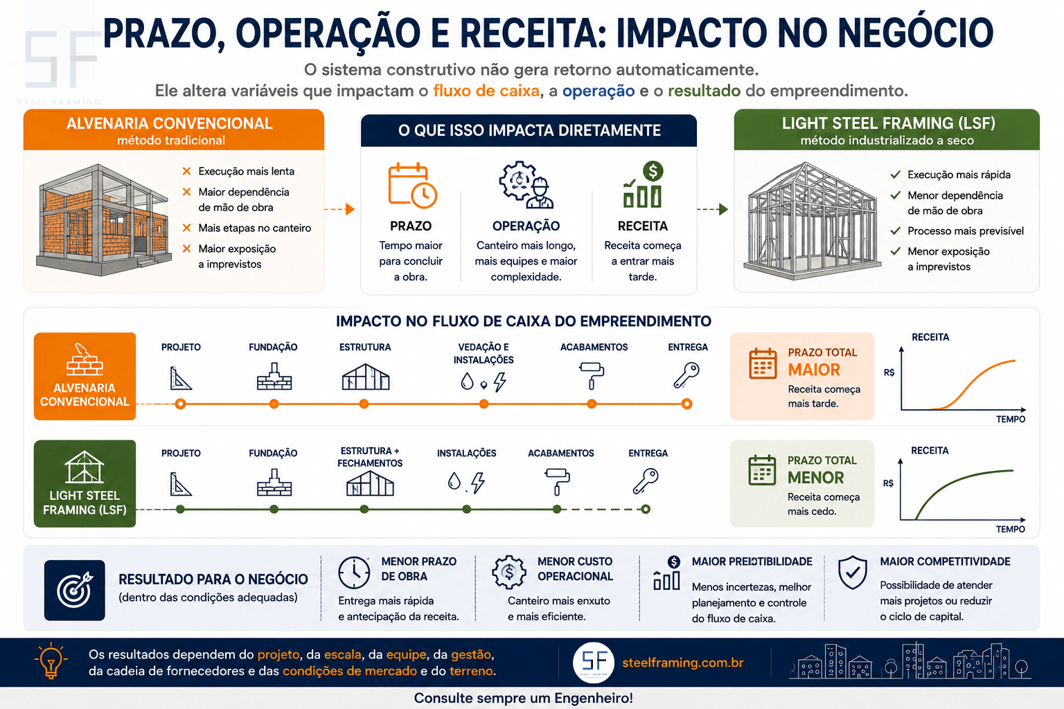 Prazo, operação e receita