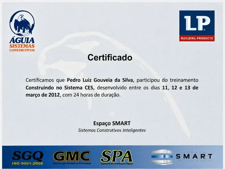 Miniatura do certificado SMART/ÁGUIA.