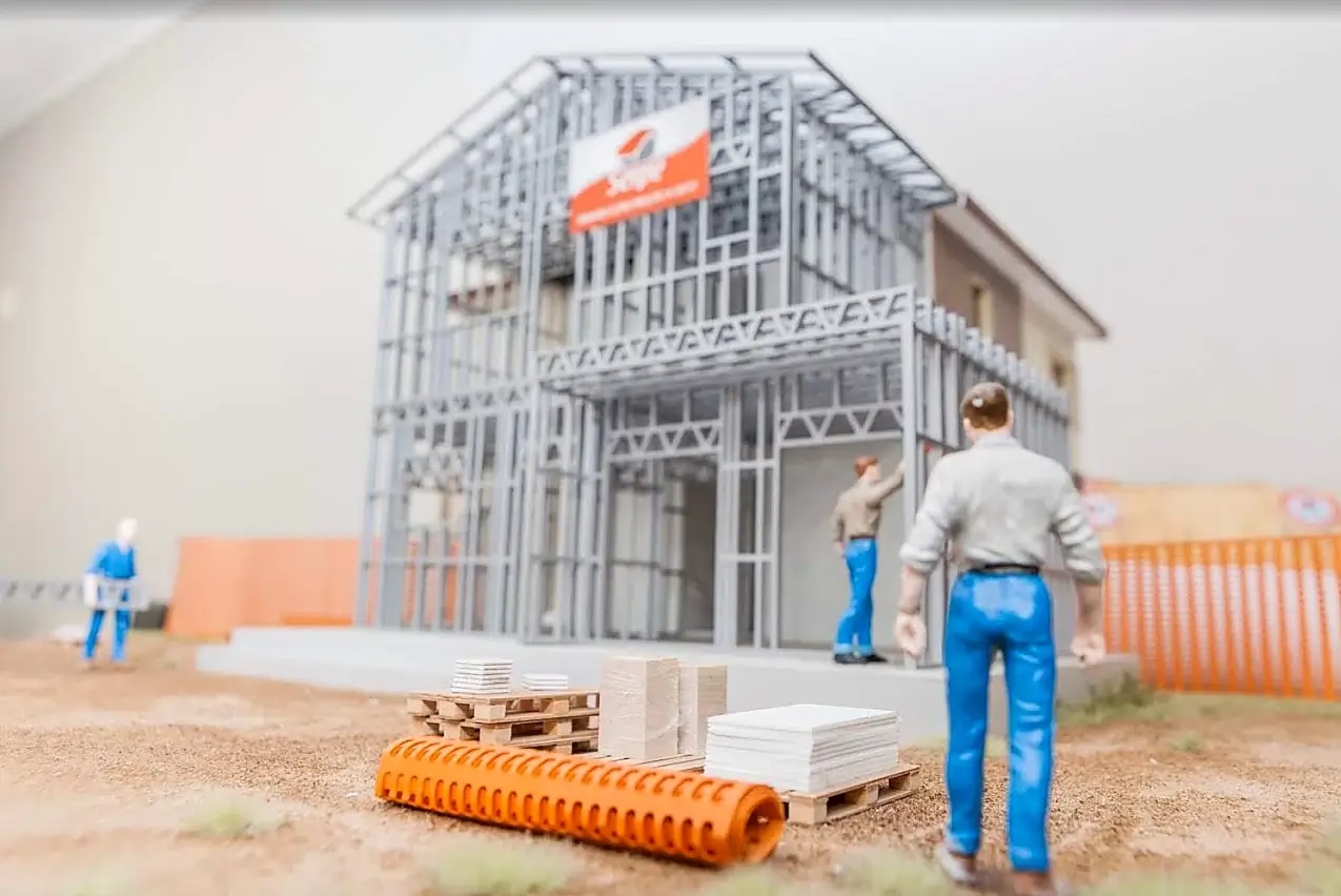 Maquete técnica de Steel Framing.